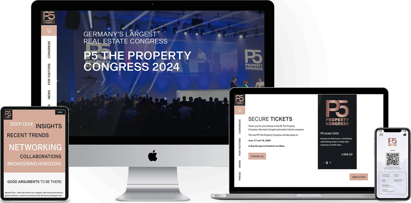 P5 Property Kongress on desktop, tablet, and phone